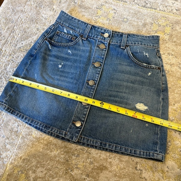 Reformation Button Front Denim Mini Skirt - Picture 11 of 12
